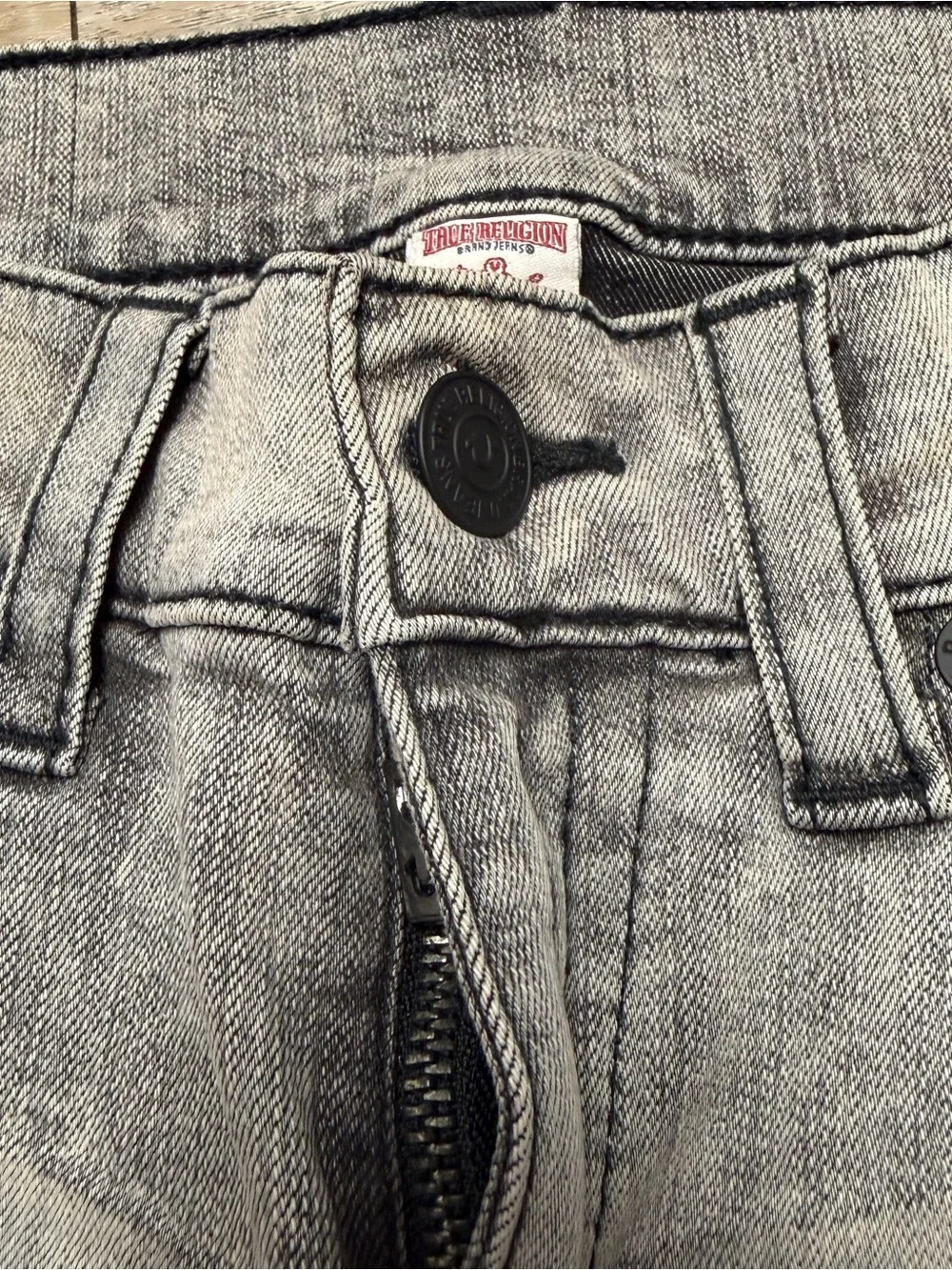 True Religion Mens Jeans Skinny Flap Pathway Gray Black Plaid Size 30 NWT 229$